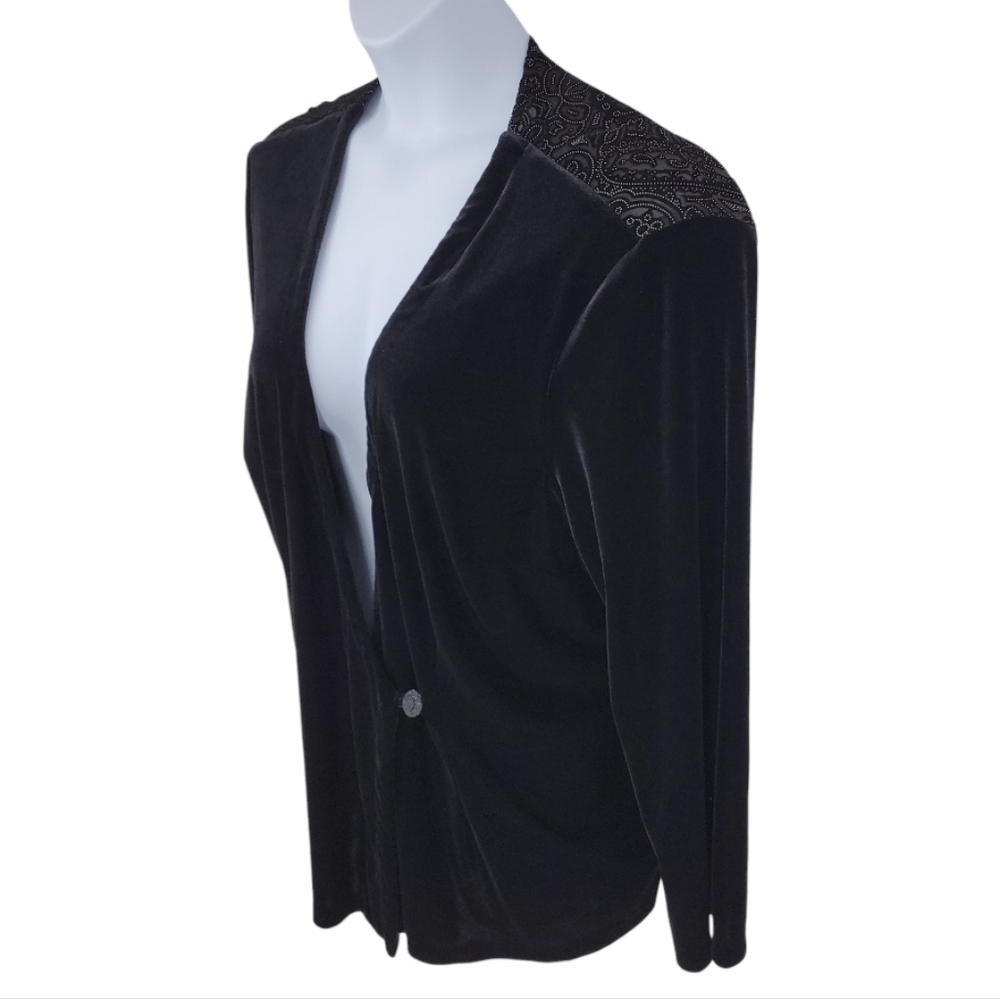 Shape Shopping by Catherine‎ Schuller Womens Velvet Black Top Size 1x